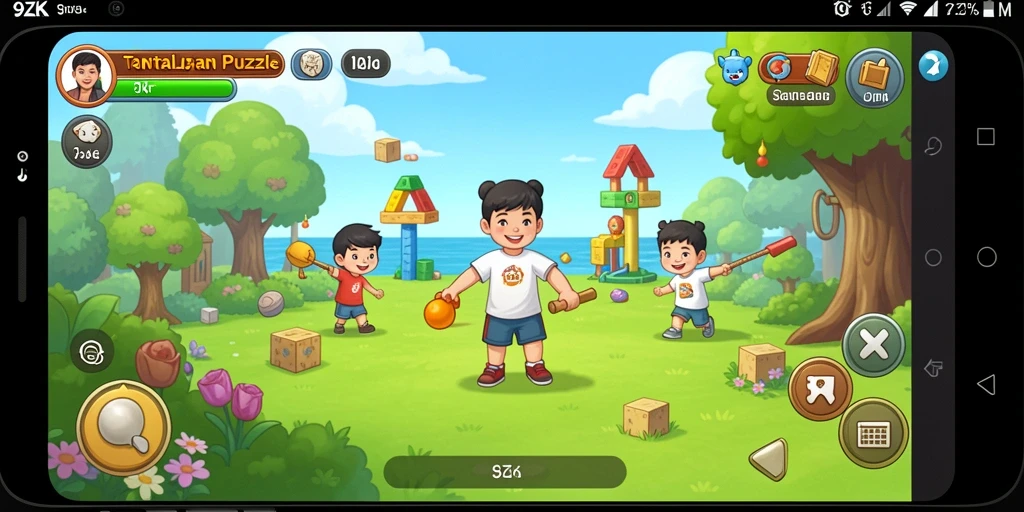 Tampilan gameplay <strong>9ZK</strong> yang menarik dengan berbagai tantangan puzzle.
