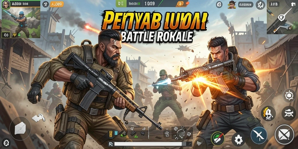 Tangkapan layar AJO89 menampilkan aksi Battle Royale yang mendebarkan.