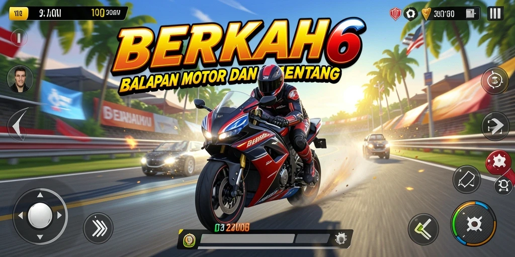 Tampilan menarik dari gameplay balap motor di BERKAH6.