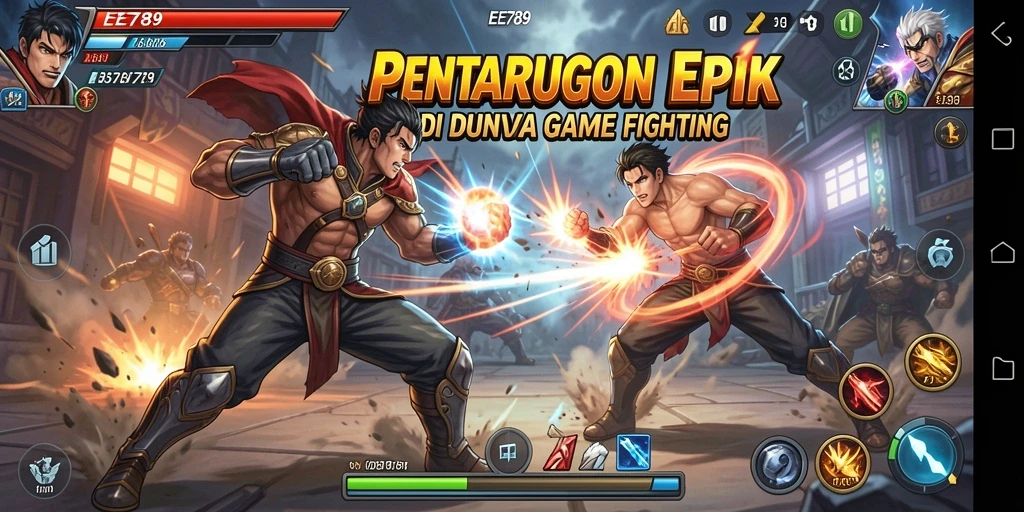 Screenshot utama EE789 menampilkan aksi pertarungan seru.