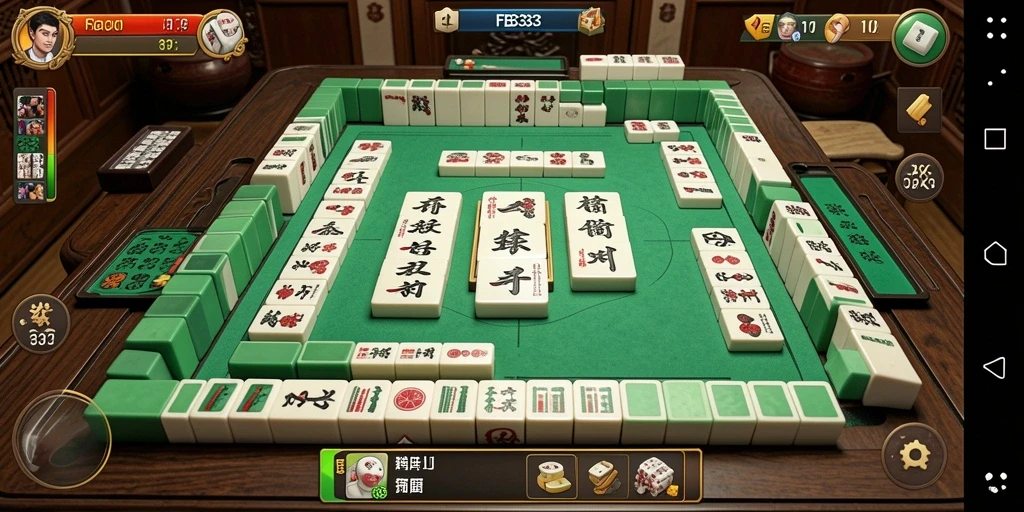 Tampilan gameplay <strong>FB333</strong> yang menawan dengan ubin Mahjong berwarna-warni.