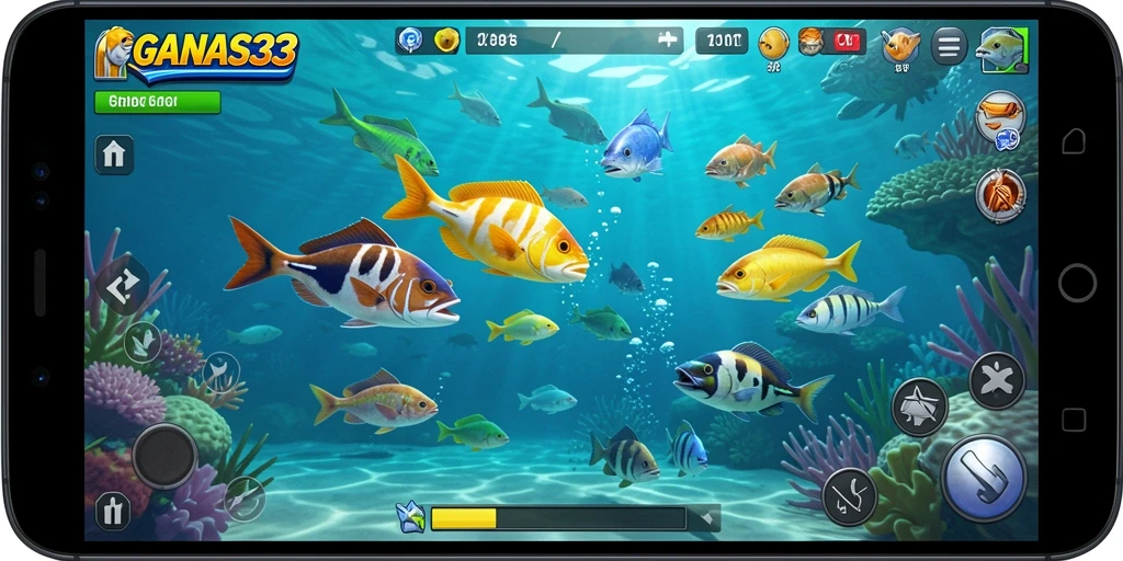 Tampilan gameplay Tembak Ikan seru dan mengasyikkan.