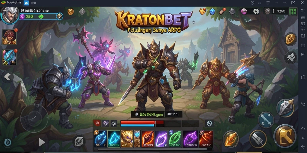 Screenshot dari gameplay KRATONBET menampilkan pertempuran epik di dunia ARPG.
