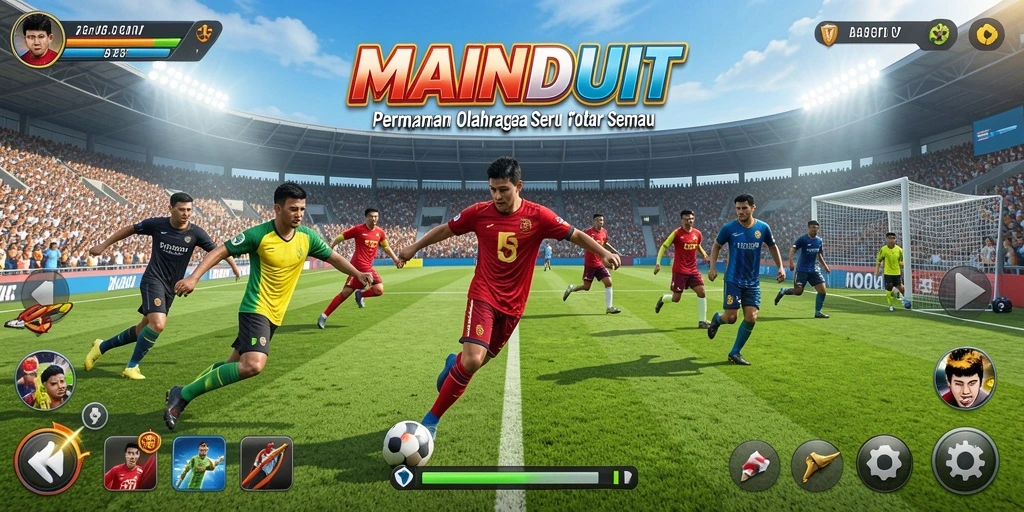 Tangkapan layar MAINDUIT menampilkan aksi seru dalam permainan olahraga.