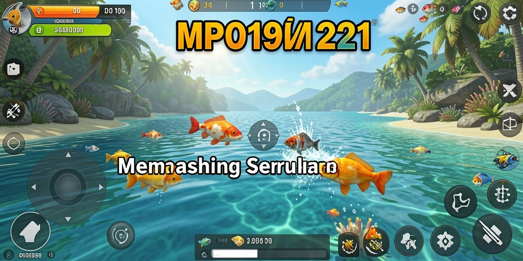 Tampilan utama gameplay MPO1221 dengan aktivitas memancing yang seru.