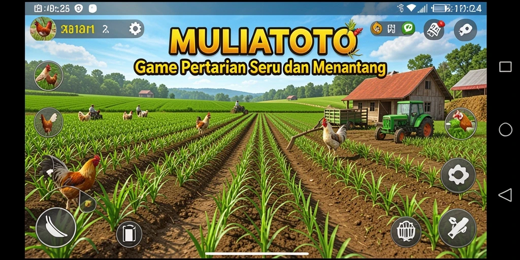 Tampilan gameplay menarik dari MULIATOTO dengan lahan pertanian yang subur.