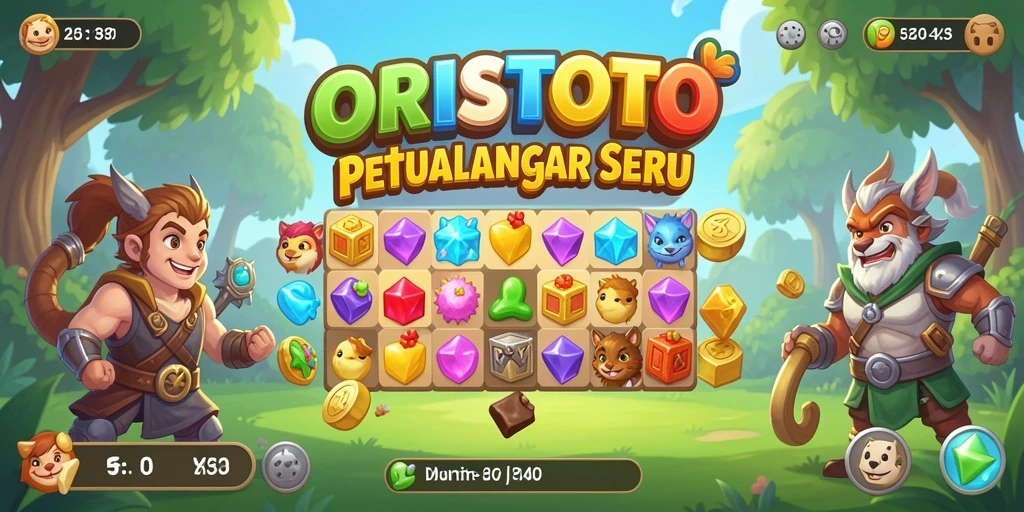 Tampilkan gameplay seru ORISTOTO dengan elemen Match-3.