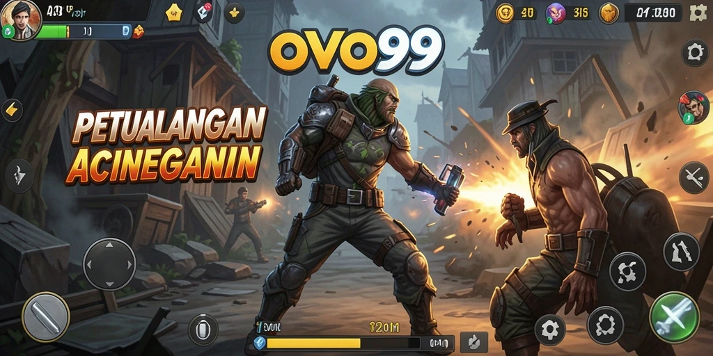 Tampilan gameplay menegangkan dalam OVO99 dengan aksi seru.