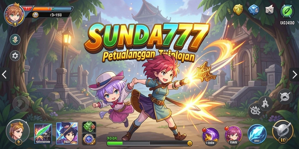 Tampilan gameplay SUNDA777 dengan karakter anime yang dinamis.